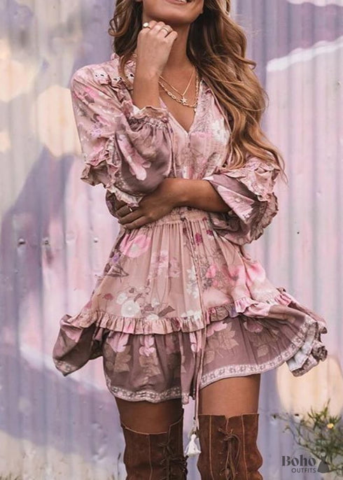 Boho Hippie Mini Dress Evelyn